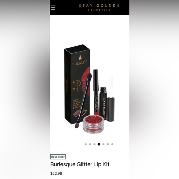 Stay Golden Makeup New In Box Stay Golden Burlesque Glitter Lip Kit Poshmark